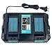Lasica 14.4-18V Lithium-Ion Dual Port Charger DC18RD for Makita LXT 14.4-18 Volt Lithium-Ion Battery Charger DC18RC DC18RA DC18SF for BL1830 BL1840 BL1850 BL1860 BL1815 BL1430 BL1450 BL1440