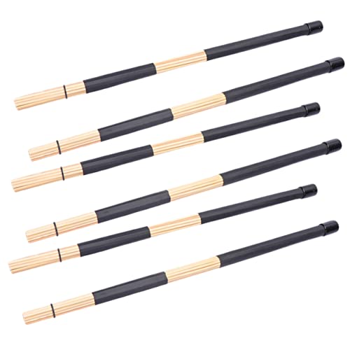 Levemolo Drum Set Mallets 3 Pairs Bamboo Drumsticks Brush Percussion Drumsticks for Drummers miniatura 1