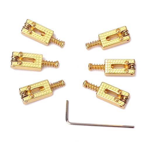ifundom Snake Pattern Bridge Roller Guitar String Saddles 6 Pack with Saddle Wrench for Easy Install