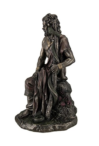 Estatua de Asclepio Dios Griego Medicina Bronce 10 pulg miniatura 3