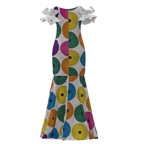 Image of iooiooi Womens Elegant Ankara Maxi Mermaid Dress Lace Decorated African Gowns