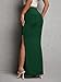 AirZeal Women's Maxi Skirt Ruched Side Slit Thigh Elegant Bodycon Pencil Skirts Green X-Large