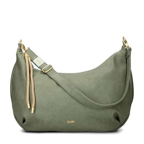 Zwei Damen Shopper LOLA LO140 erweiterbare Schultertasche mit Reißverschluss (16-18 Liter) 3-teiliges Set Umhängetasche mit Geldbeutel & Schlüsselanhänger, große XL Damen Handtasche (eucalyptus)