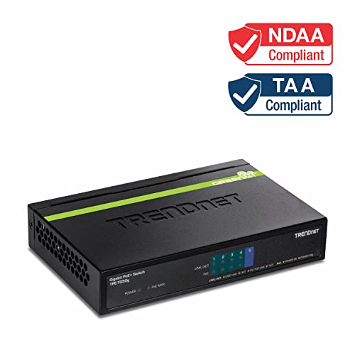 Trendnet 5-Port Gigabit Poe+ Switch, 31 W Poe Budget, 10 Gbps Switching Capacity, Data & Power Through Ethernet To Poe Access Points And Ip Cameras, Full & Half Duplex, Black, Tpe-Tg50G #TOP2