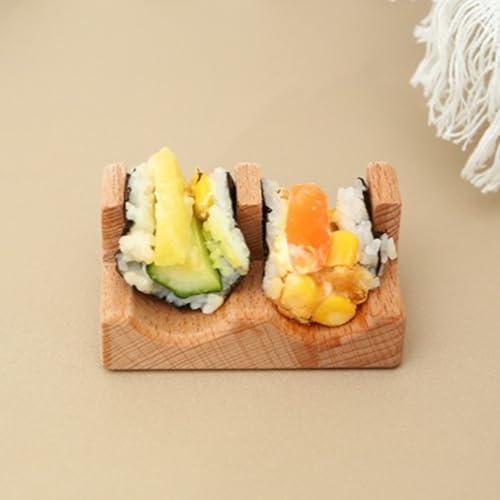 Brfveob 5個セット タコスホルダー メキシカンピザロールシェルフ 寿司 刺身 サービングラック 木製 スナックフード 料理プレート ボート スタンド U字型 (B*5個)