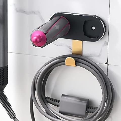 Luvitory Wall Mount Holder for Dyson Airwrap Styler Barrels and Brushes, Metal Organizer Storage Rack with Hook, Curling Iron and Accessories Organizer Rack, Suitable for Home Bedroom Bathroom Cover