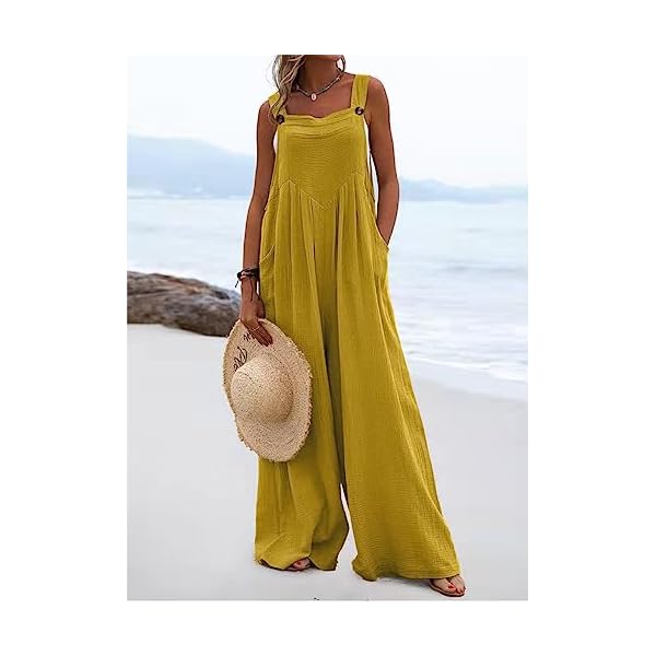 Dokotoo-Womens-Casual-Loose-Overalls-Jumpsuits-Adjustable-Straps-Wide-Leg-Long-Pant-Rompers-With-Pockets Dokotoo Womens Plus Size Green Jumpsuits for Women Overalls Loose Casual Adjustable Straps Wide Leg One Piece Solid Jumpsuit Long Pant Rompers with Pockets XX-Large
