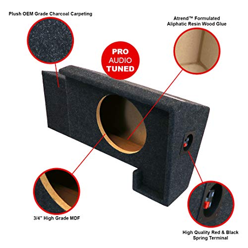 Bbox A101-10CP Single 10\" Sealed Carpeted Subwoofer Enclosure - Fits 1988 - 1998 Chevrolet / GMC Full Size Pickup Extended Cab - Thumbnail 3