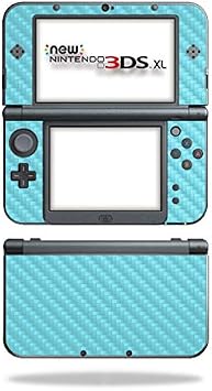 MIGHTY SKINS MightySkins Carbon Fiber Skin for Nintendo New 3DS XL (2015) - Baby Blue | Protective, Durable Textured Carbon Fiber Finish | Easy to Apply, Remove, and Change Styles | Made in The USA