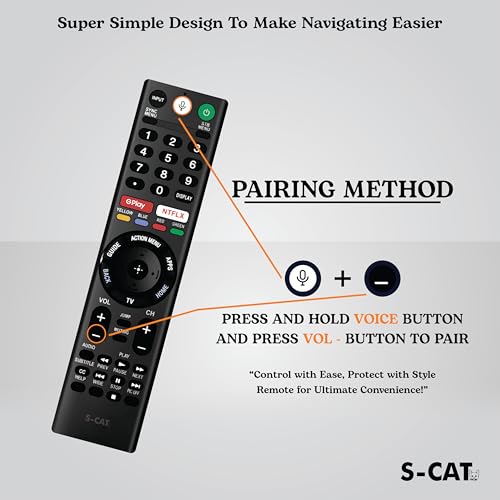 Image of S-CAT Compatible with Sony Bravia TV Remote RMF-TM300U RMF-TM310U Models Suitable for Smart 4K Android Google Television with Voice Command (Pairing Must - Contact Customer Care in Case of Any Issues)
