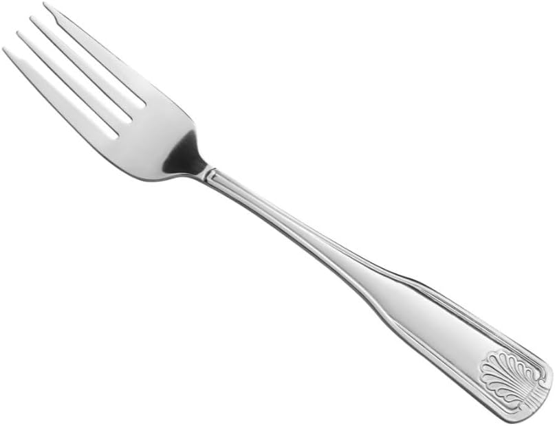 Soro Essentials- Stainless Steel Seashell Salad Fork Set of 24- Serving Utensils Serving Flatware Cutlery Kitchen Tableware Buffet Serving Utensils for Home Kitchen and Restaurant