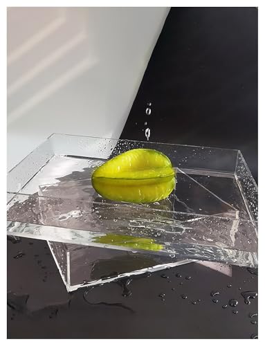 Plateau de photographie en acrylique transparent pour aliments et cosmétiques, réservoir d'eau polyvalent, plusieurs tailles (40 x 40 x 20 cm)