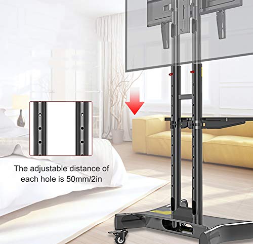 Soporte móvil para TV de 32 a 65 pulgadas, ajustable en altura miniatura 6