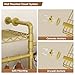 Wall Mounted Garment Rack, Walk-in Closet System with 2 Expandable Rods, 6 Adjustable Shelves, Industrial Pipe Clothing Racks, Hanging Clothes Organizers and Storage, Metal Closet Shelving Gold