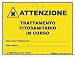 NEW CARTELLO SEGNALETICO - Attenzione - Trattamento fitosanitario in corso - Adesivo Extra Resistente, Pannello in Forex, Pannello In Alluminio (ADESIVO 20X31 cm)