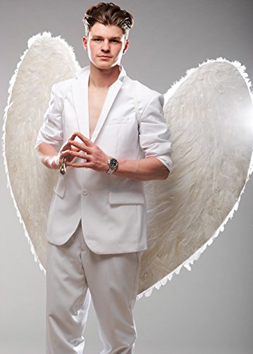 Magic Box Mens Extra Large White Feather Angel Wings