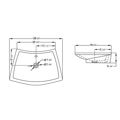 Eago Ba142 28-Inch Rectangular Porcelain Bathroom Sink With Single Hole #TOP6