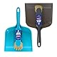 MR.SIGA Kehrgarnitur Kehrset mit selbstschließender Schaufel, Besen und Kehrblech, Schaufel Set, Packung mit 2 Sets, Blau&Grau