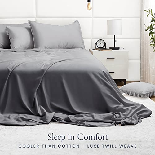 Belador Viscose Bamboo Sheets King - Silky Luxury Bed Sheets Cooling Sheets Set - Soft Satin Bed Sheet Set - 16 Inch Deep Pocket - Hotel Sheets Bedding Set Flat Sheet + Fitted Sheet + 2 Pillowcase #TOP3