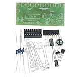 Kit de luz LED fluida controlada por voz para educación electrónica - Lámpara de agua activada por sonido DIY con chip CD4017, placa PCB, 65 mm x 27 mm, verde - Herramienta de enseñanza STEM