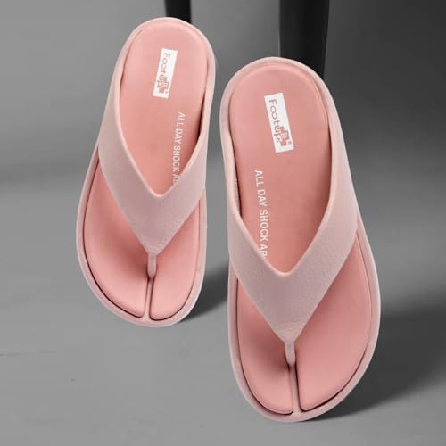 Image of FOOT UP Women's Anti-Skid Comfort Slippers | Ultra Soft Platform Flip Flops, Cushioned EVA Sole with Shock Absorbing Design, Lightweight Slip-On Footwear for Home Use, Indoor Areas & Outdoor Movement