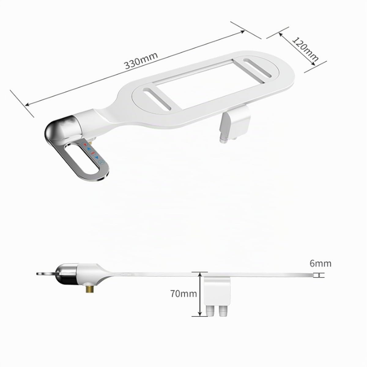 Phito Bidet for WC con Doppio ugello, Airlando Smart Toilet Flusher, Attacco for Bidet con Doppio ugello Non Elettrico for WC, Bidet for WC con Scarico Meccanico a 2 modalità(1*Single Cold)