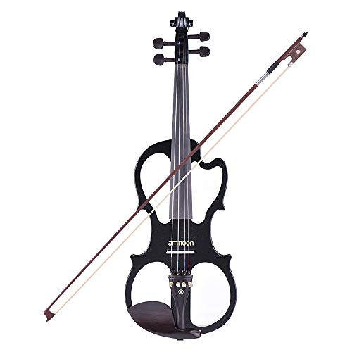 Miaoqian VE-201 Tamanho Completo 4/4 Madeira Maciça Silent Violino Elétrico Violino Corpo em Bordo É