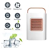 Aire Acondicionado Portátil Enfriador, Climatizador Evaporativo, Aire Acondicionado, 3-en-1 Mini Enfriador Humidificador Purificador de Aire Portátil USB Aire Acondicionado para Casa/Oficina/Camper