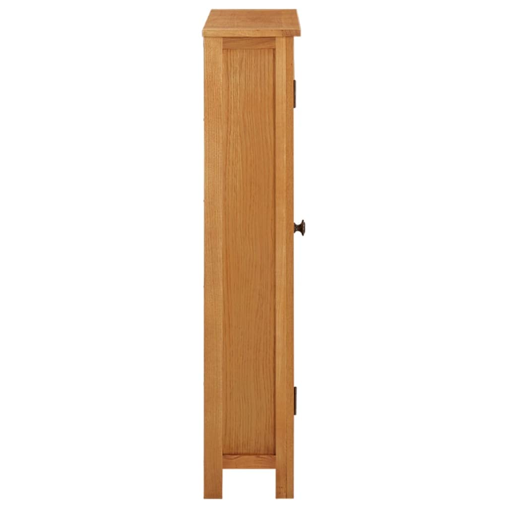 vidaXL Eichenholz Massiv Schrank mit 5 Regalböden Holzschrank Lagerschrank Sideboard Standschrank Beistellschrank Bücherschrank 50x22x110cm