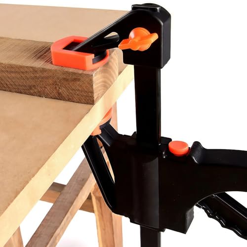 1 abrazadera ajustable de 4 pulgadas para carpintería tipo F, agarre rápido, mango de nailon, herramienta manual de mano para carpintería y construcción de metal