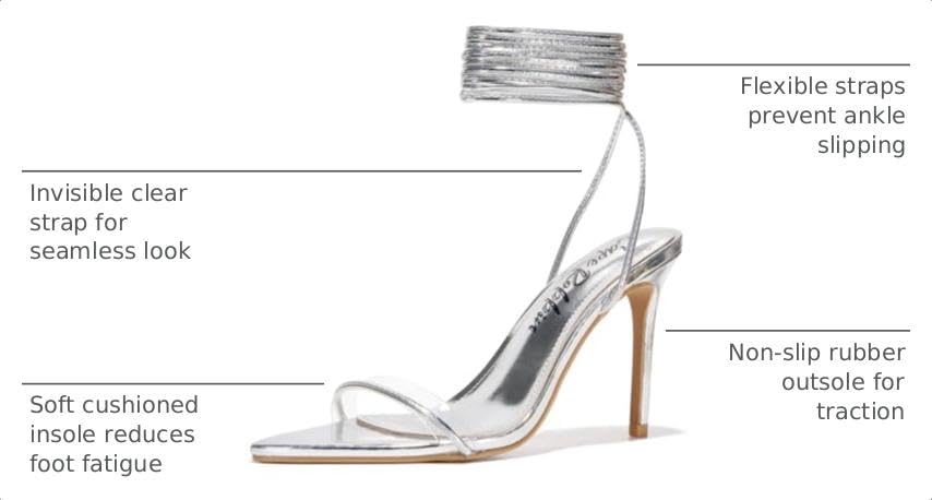 Image of Cape Robbin Women's Lace Up Stiletto Heel Sandals - Pointed Open Toe Clear Strap Ankle Wrap Tie Up High Heels (Moroni)