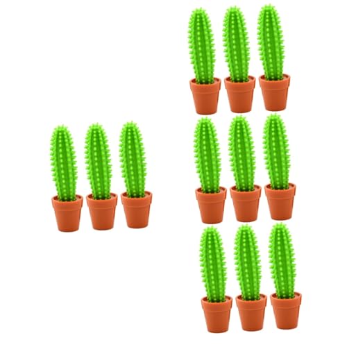 Stylo à bille écriture fluide lot de 12 cactus kawaii vert