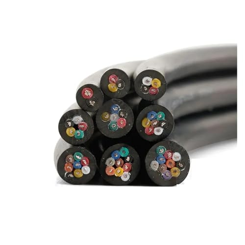 Wire and cable Cavo audio for altoparlanti 2/3/4/5/6/7/8 conduttore 12V cavo automobilistico flessibile elettrico multicore rotondo for altoparlanti a LED Twisted pair shielded cable(8 Core-Black,10M_