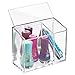 Produktbild iDesign 21640EU Affixx Peel-and-Stick Starker Selbstklebender Clarity Kosmetik-Organizer für den Waschtisch, Beautyprodukte, 12,55 x 5,72 x 10,16 cm, durchsichtig/spiegelakzent, Plastik