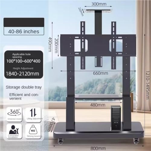 Soporte universal móvil para TV de 40-86 pulgadas miniatura 2