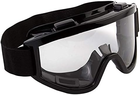7Trees Adult Motorbike ATV / Dirt Bike Racing Transparent Goggles With Adjustable Strap - Black
