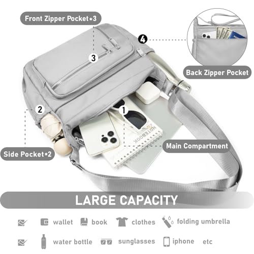 Image of NPBAG Crossbody Bag for Women, Shoulder Purse Handbag Messenger Bag, Trendy Pocketbooks, Waterproof and Multi-Pockets