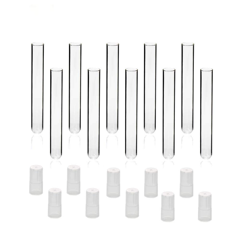 ULAB Scientific Tubos de ensayo de vidrio con tapas autoclavables, 16 ml, 16 x 150 mm, material de vidrio de borosilicato medio, paquete de 20, UTT1010