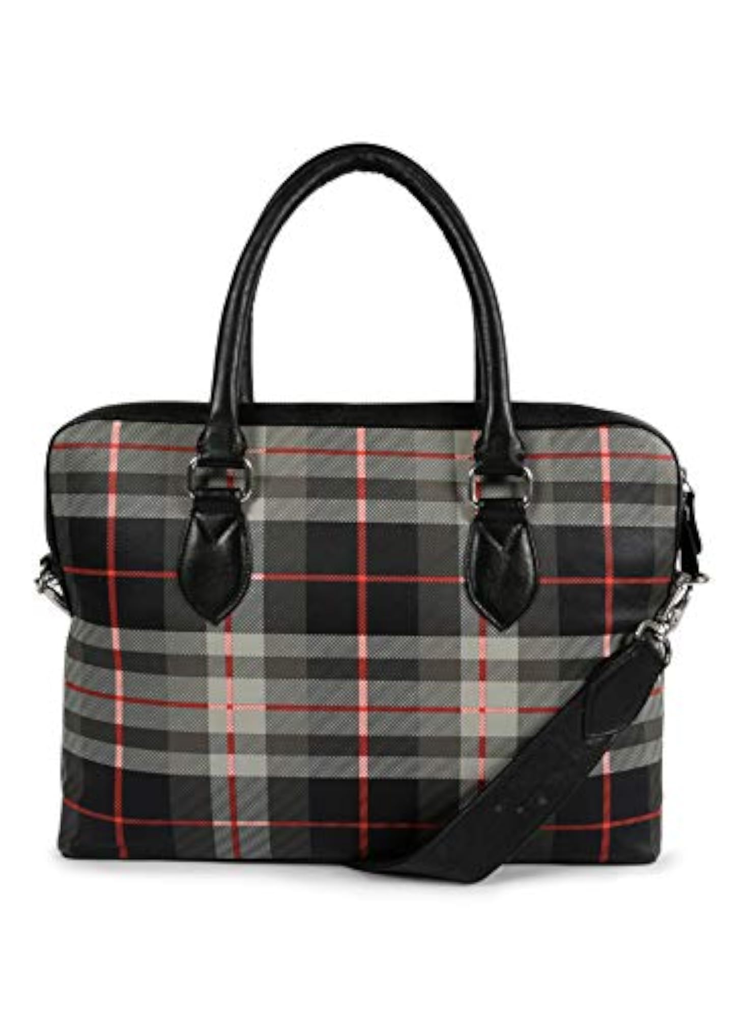 Black PU and Leather Executive Messenger Bag for Unisex