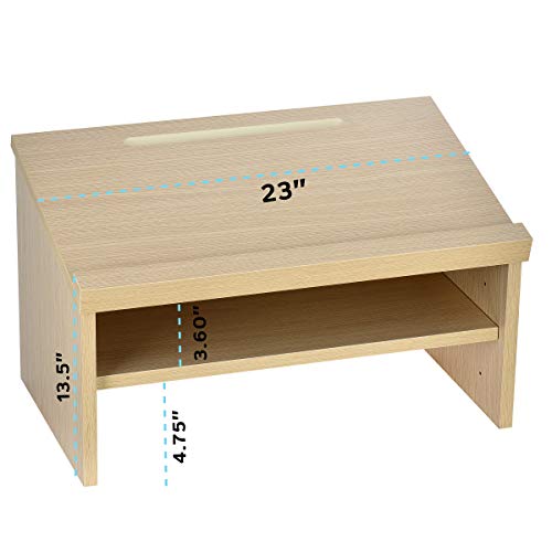 Adir Tabletop Podium Wood - Portable Presentation Podium, Lectern Book Stand For Reading With An Adjustable Shelf For Churches, Restaurants, And Classrooms (Beige) #TOP2
