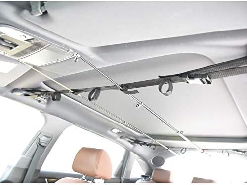 Amazon Desirable 釣り竿 車載用 ロッドホルダー ロッドキャリー ロッドキーパーベルト 5本積み グレー ルーフボックスアクセサリ 車 バイク