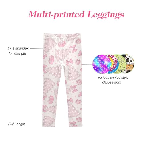 CaTaKu Girls Leggings Cute Xmas Tree Leggings for Girls Kids Athletic Workout Yoga Pants Size 4-10T4