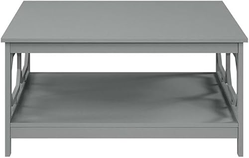 Miniatura 7 de Convenience Concepts Omega - Mesa de centro cuadrada de 36 pulgadas, color gris