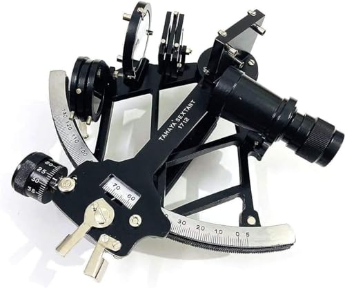 Brass Nautical Antique Sextant-Nautical Aluminium Sextant | Ship Working Navigational Sextant | Tamaya Sextant Black Powder Coated Functional Sextant Vintage, Aluminum Sextant