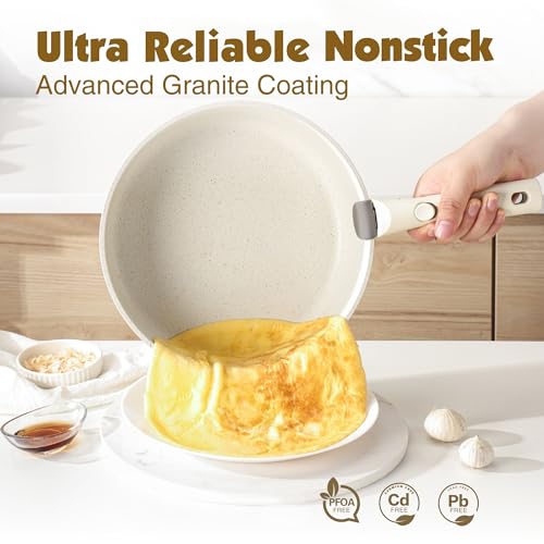 image for SENSARTE 17 Piece Pots and Pans Set, Nonstick Detachable Handle Cookwa