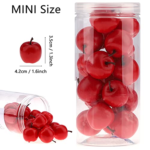 Meiwlong 27 Pcs Fake Artificial Lifelike Red Apples Decoration Home Faux Realistic Plastic Centerpieces Fruit Ornament Party Christmas Indoor Festival #TOP1