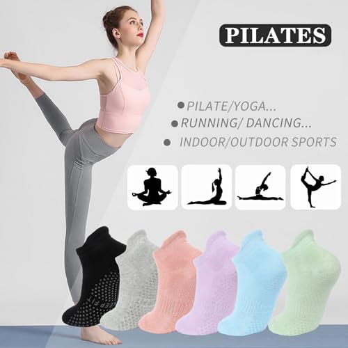 loudashuaiqi Meias de Pilates Aderentes Antiderrapantes para Yoga com Aderência para Mulheres Meias