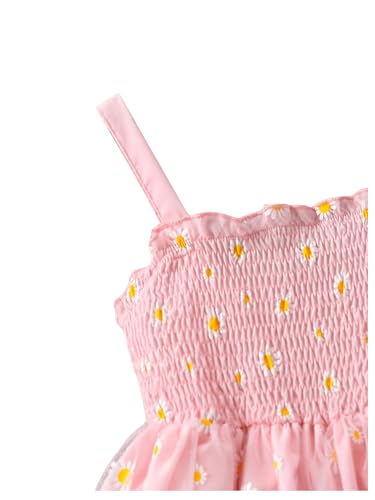 SweatyRocks Girl's Floral Print Dress Spaghetti Strap High Waist Ruffle Trim A Line Dresses4