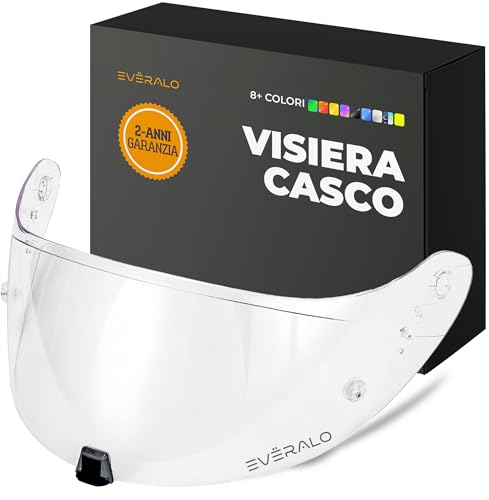 Everalo Visiera Compatibile con Scorpion Exo 520-1400 - 391 - R1 Air - Visiere Casco Pinlock Ready (Trasparente)