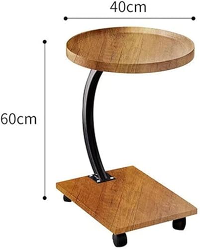 Miniatura 14 de Mesa auxiliar pequeña en forma de C, mesas auxiliares delgadas para sofá que se deslizan debajo del sofá cama, mesa de bandeja de aperitivos delgada